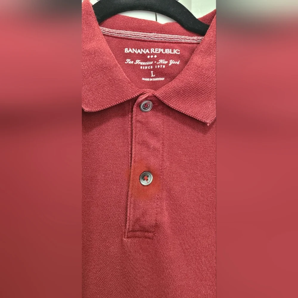 Banana Republic polo shirt elephant‎ piq brick men's large